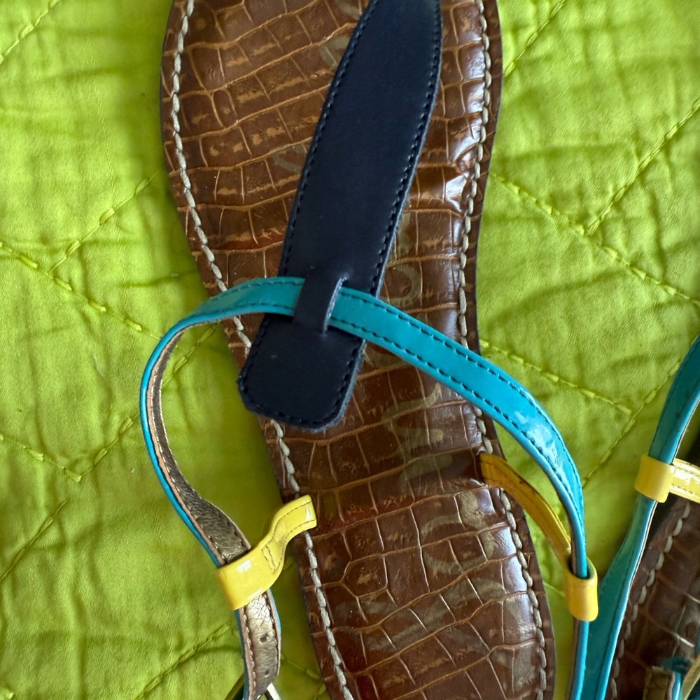 Sam Edelman Blue and Yellow Sandals